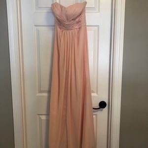 David’s Bridal strapless bridesmaid dress